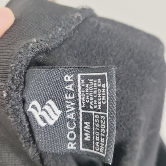 Rocawear Black Red Men's Pants Joggers Y2K Satiny Tie String Pocket Unisex Pants - Picture 9 of 16